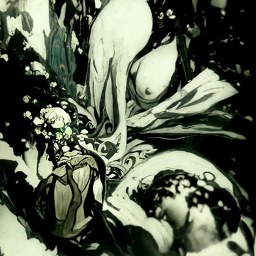 Detailed Beginning in Alphonse Mucha Style