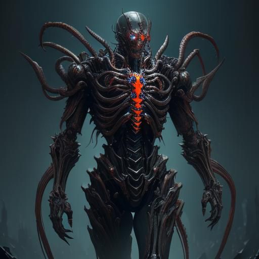 Colossal Biomechanical Oblivion Titan in Sci-Fi Horror