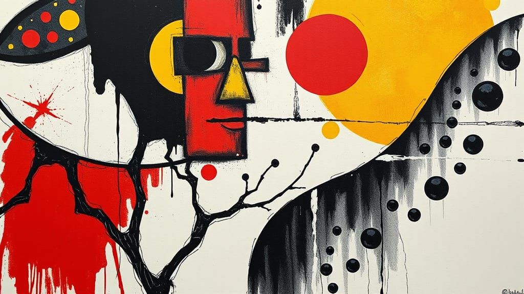 Abstract Expressionism Fusion with Detailed Drawing Style