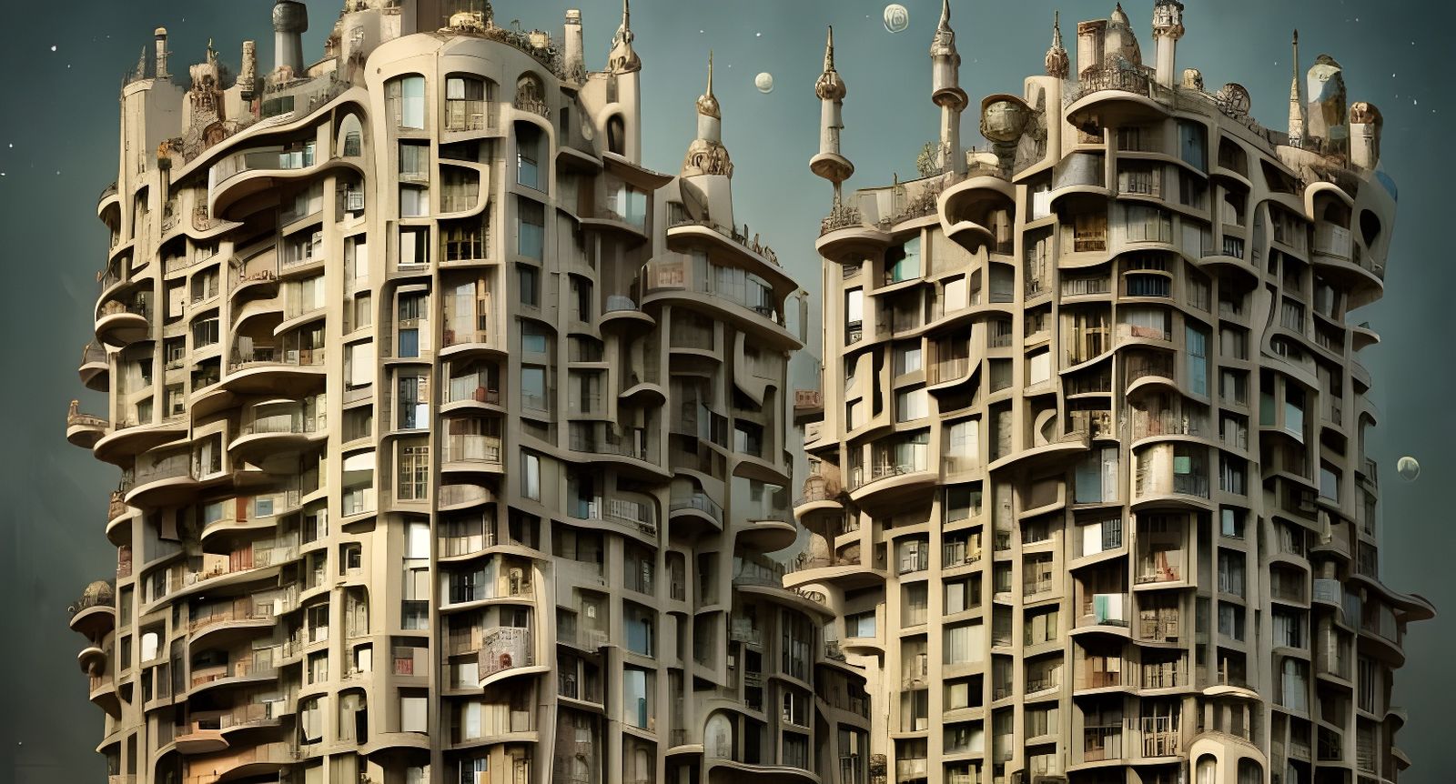 Gaudi-esque Apartments in Art Nouveau Style