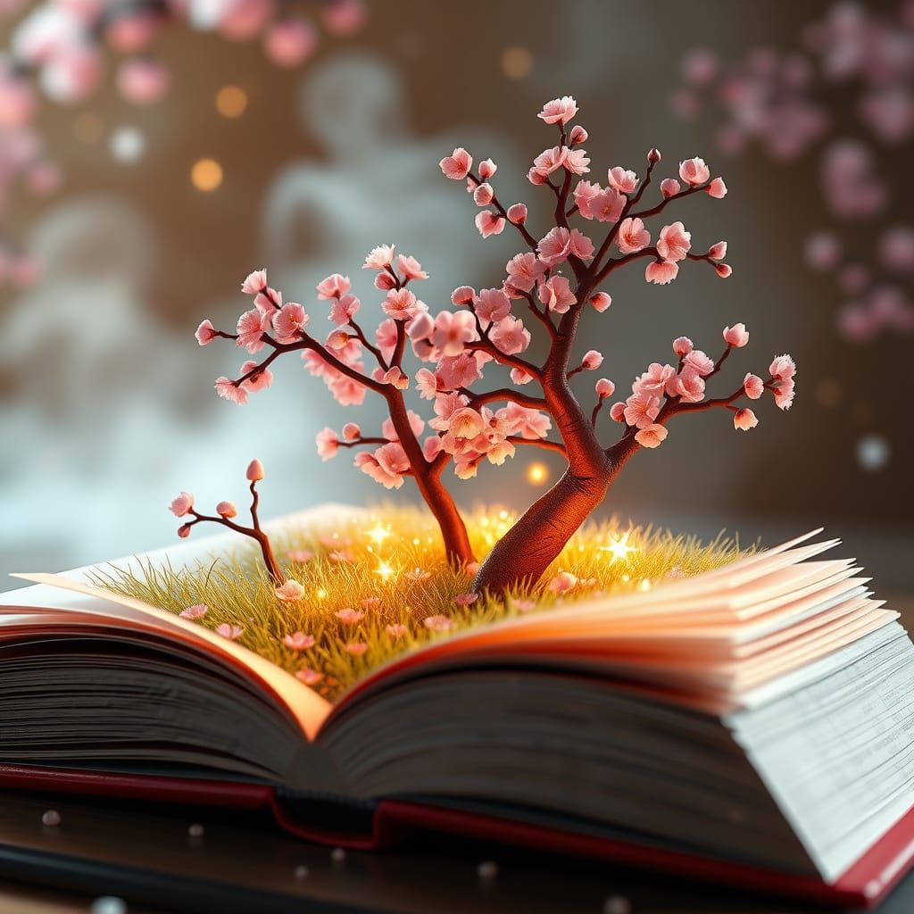 Magical Sakura Garden Rises From Open Storybook