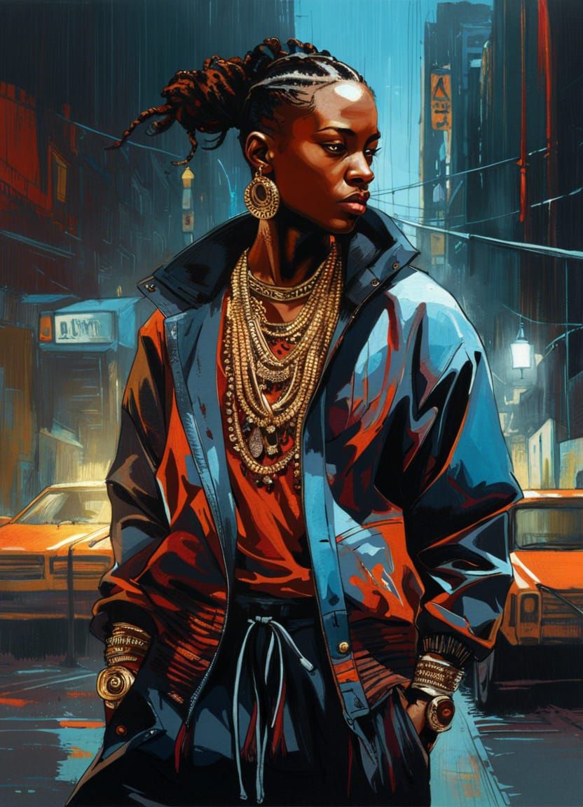 Stylish Hip-Hop Dancer Portrait with Flashy Jewelry