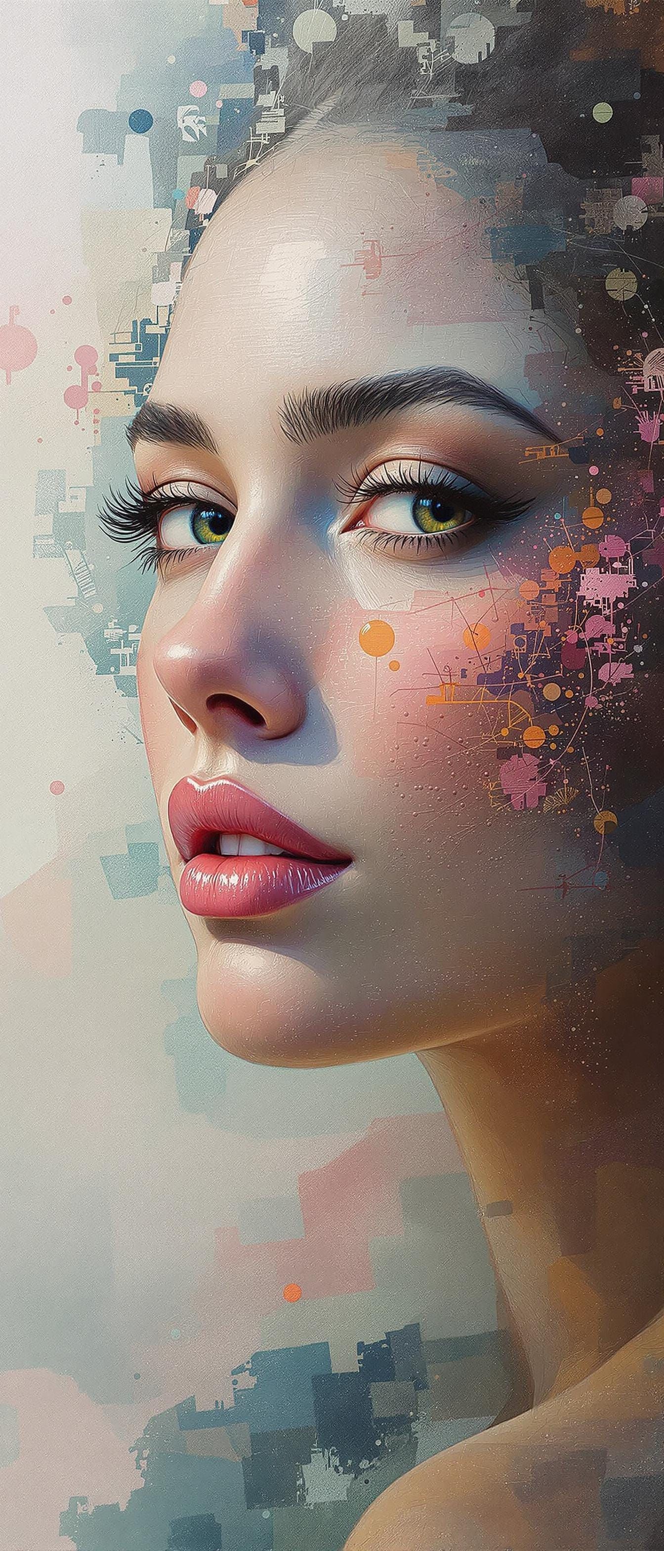 Woman in Vibrant Oil Painting with Textured Impasto