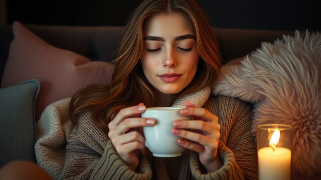 Relaxing Evening with Tea: Photorealistic Digital Art