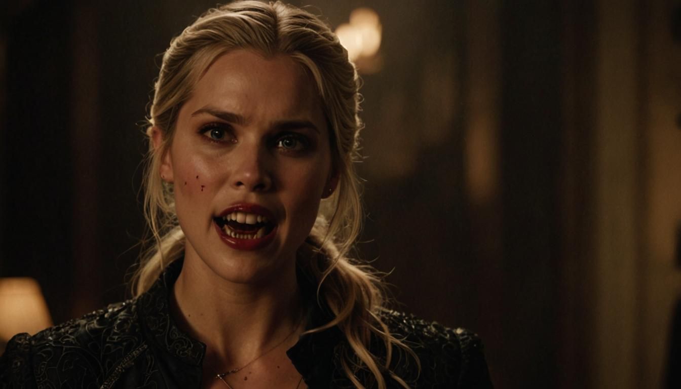 Claire Holt as a Vampire with Fangs