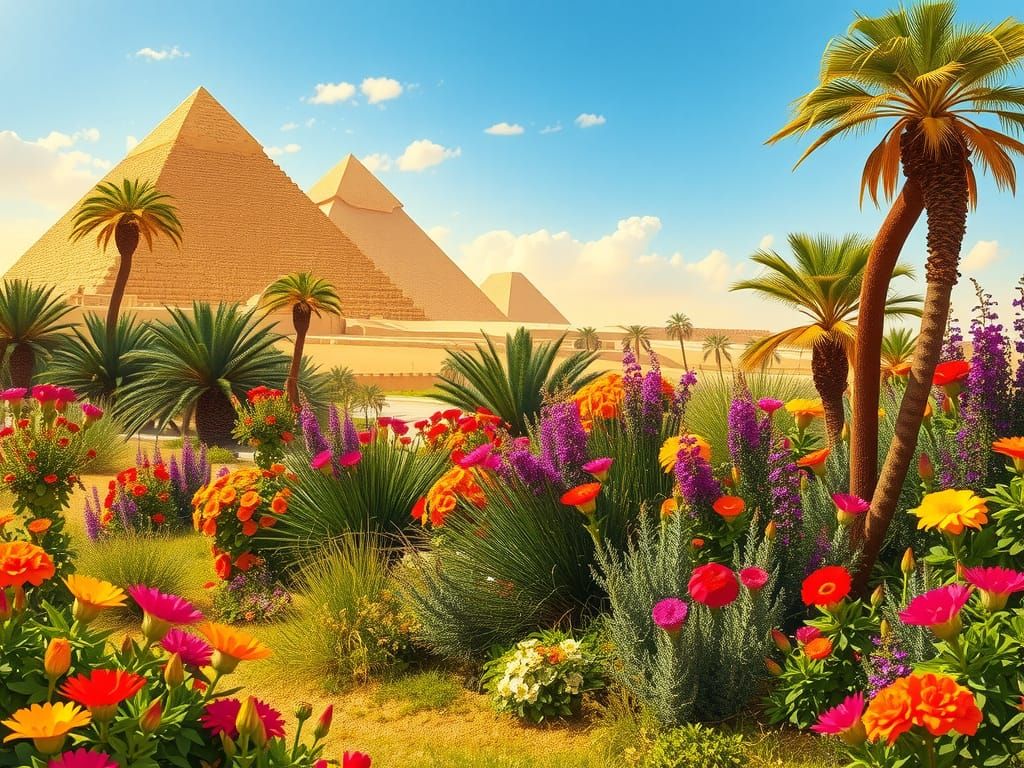 Lush Desert Flower Garden in Bierstadt Style