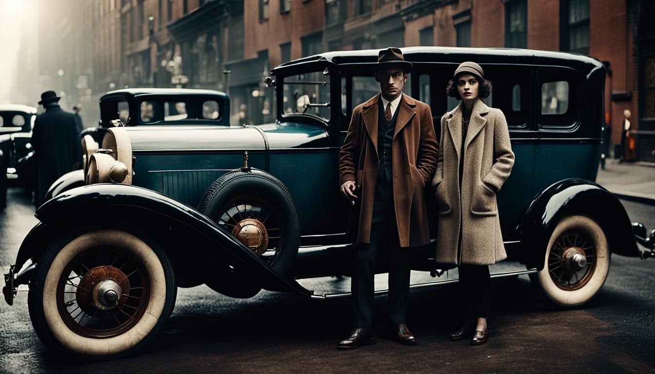 Gangster Couple in 1920s New York: Vintage Photo