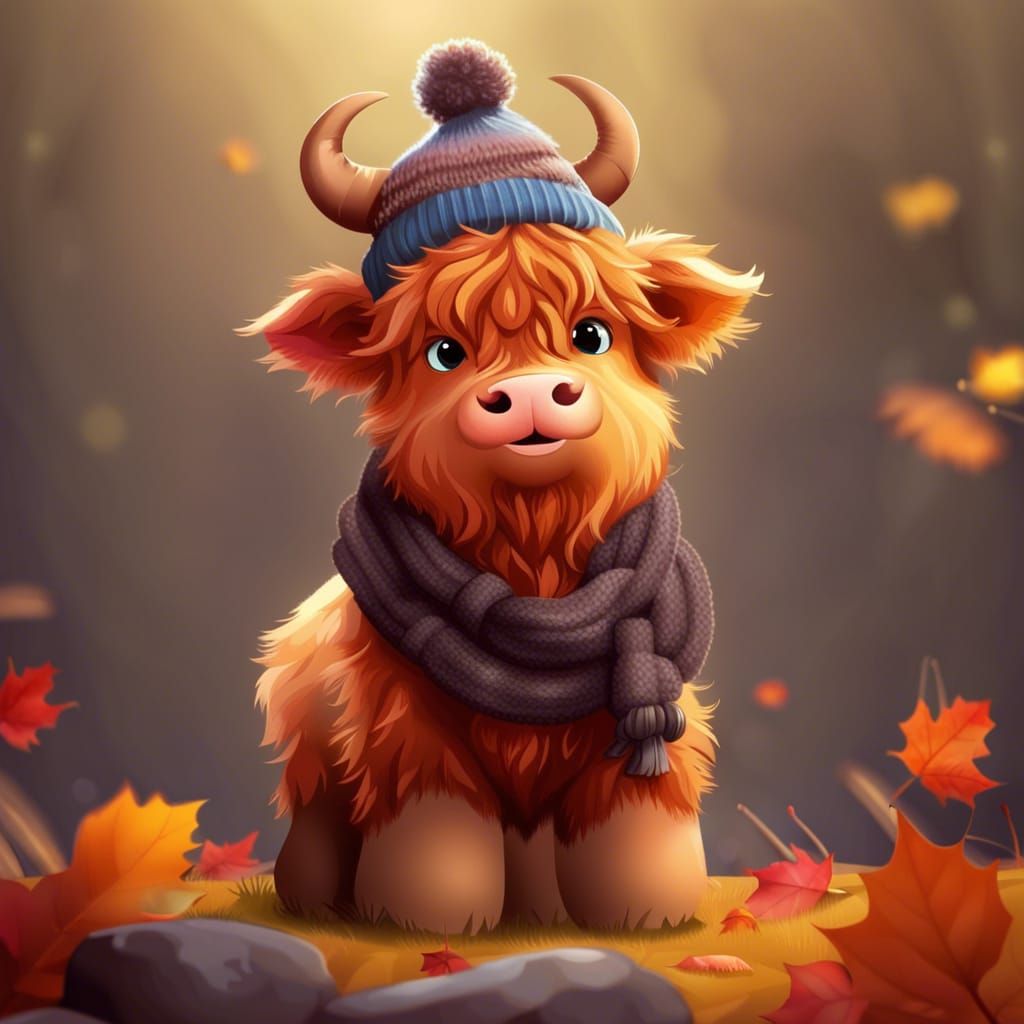 Cute Scottish highland calf