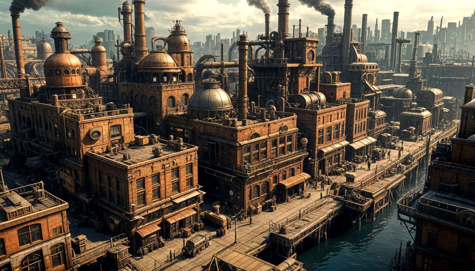 Steampunk Megacity: Factories, Bars, and Shops in Realistic ...