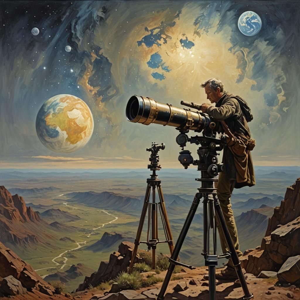 a telescope,  looking at the Earth