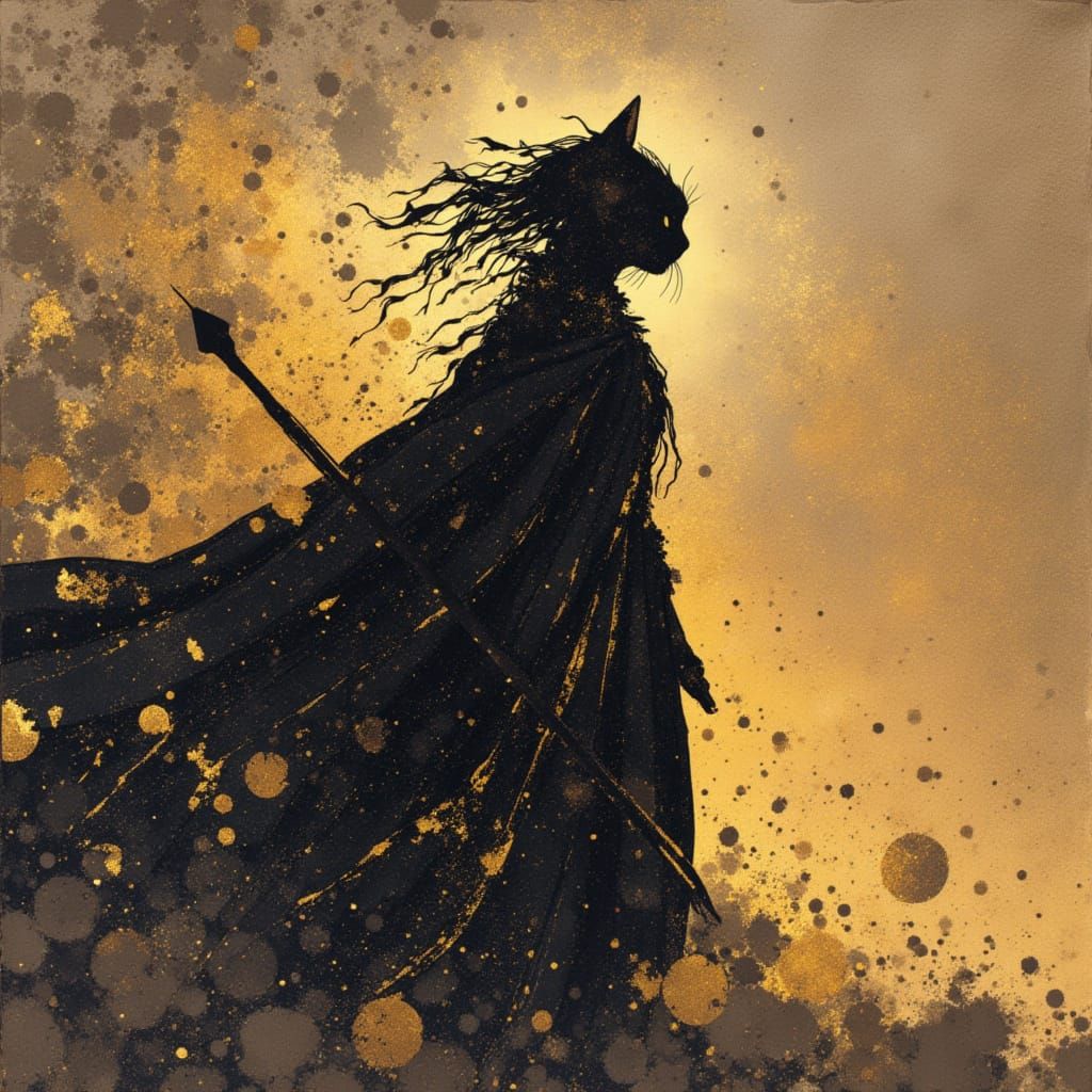 Abstract Black and Gold Design