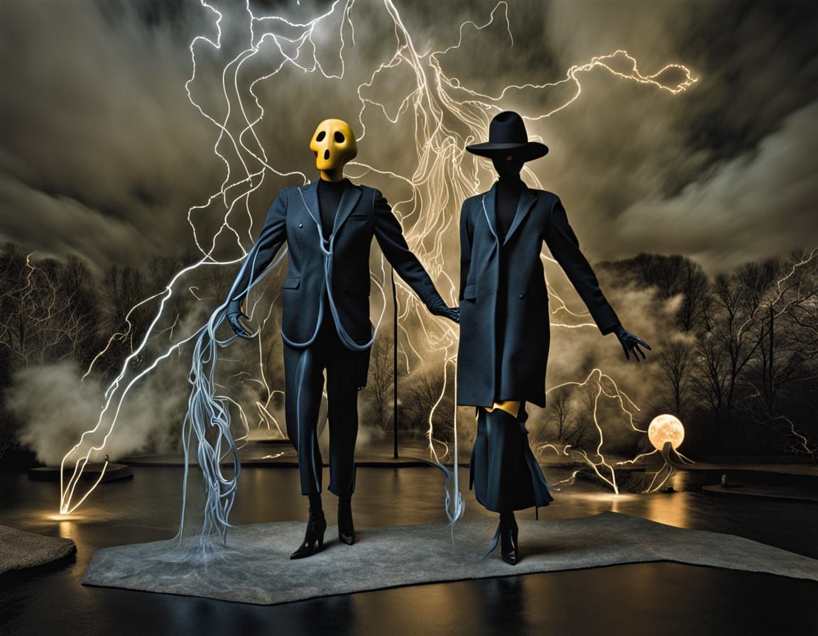 luminobabel  3D sculptural trompe l'oeil suprareal standalone graffito ghostly exploding by textile photographer "Joan M...