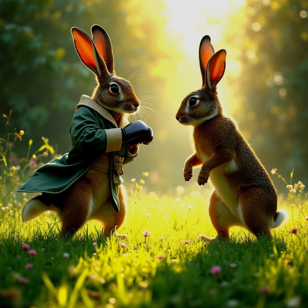 Rival March Hares Engage in Boxing Match for Mating Rights i...