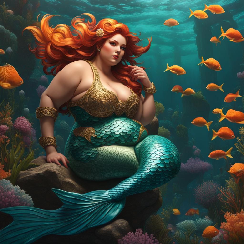 Gorgeous Plus Size Mermaid Concept Art