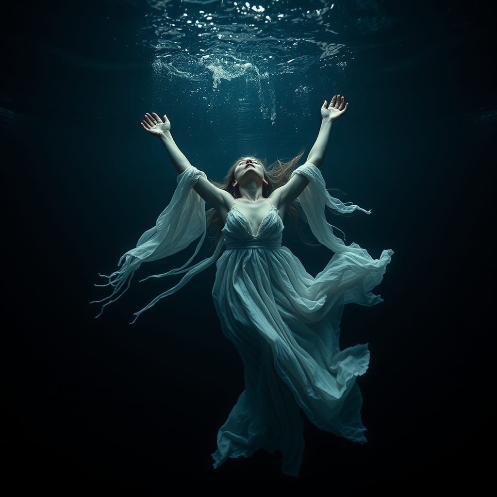 Woman Trapped in Dark, Abyssal Water