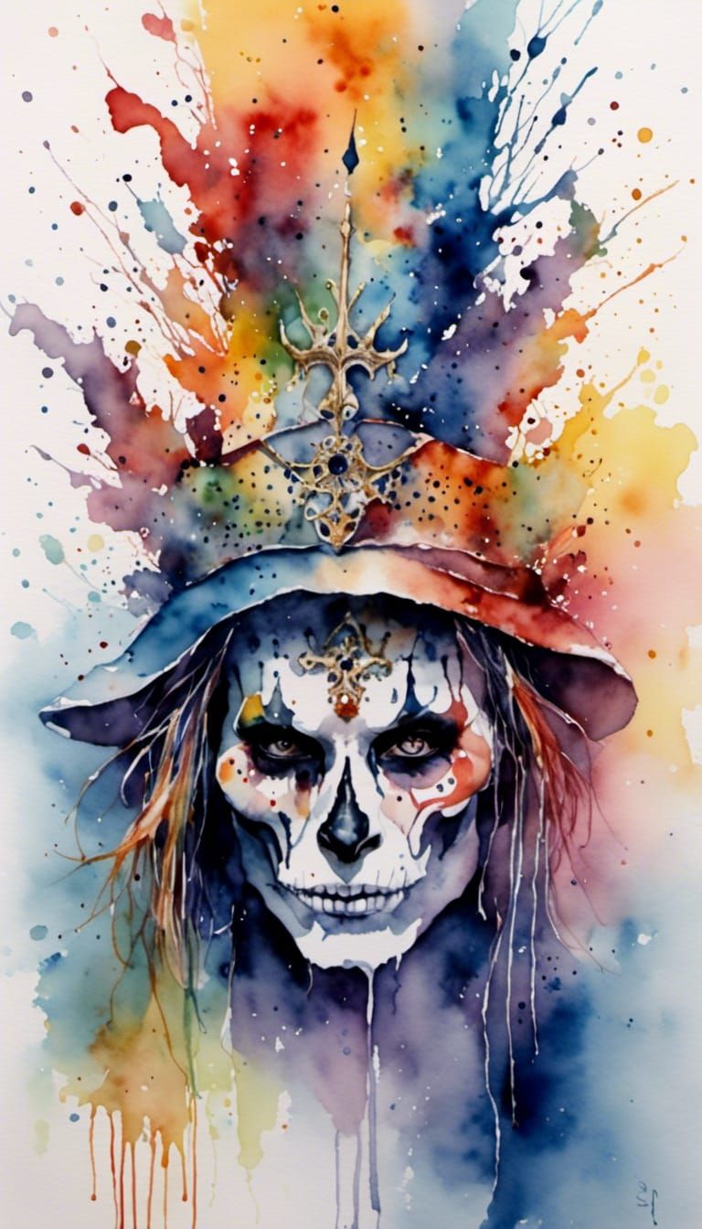 Badisch allemannische Fasnacht <lora:Watercolor:1.0> Watercolor Water paint male