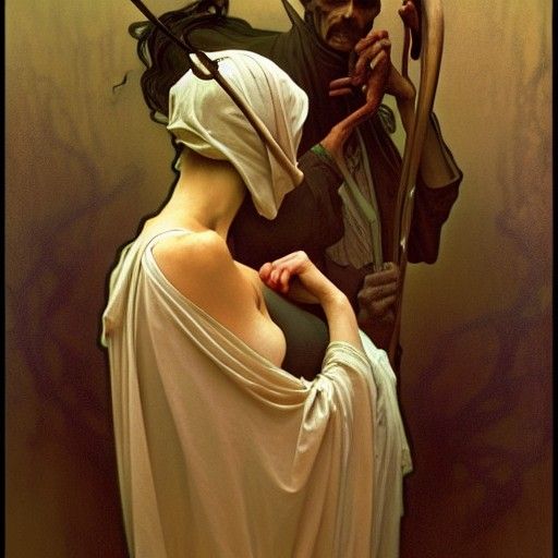 Medieval Illustration of Famine and Disease