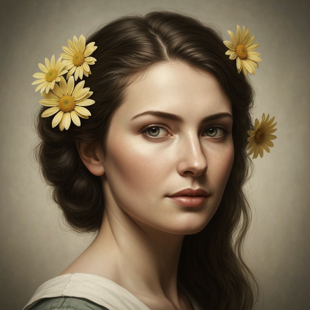Elegant Farmer Woman Portrait in Rembrandt Style