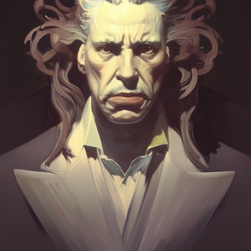 Mr. Hyde Portrait in Art Nouveau Style