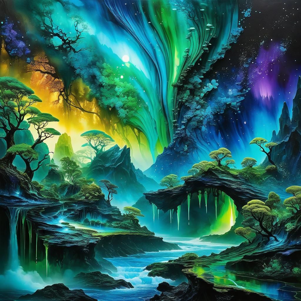 Bioluminescent Alien Dreamworld Fantasy Concept Art