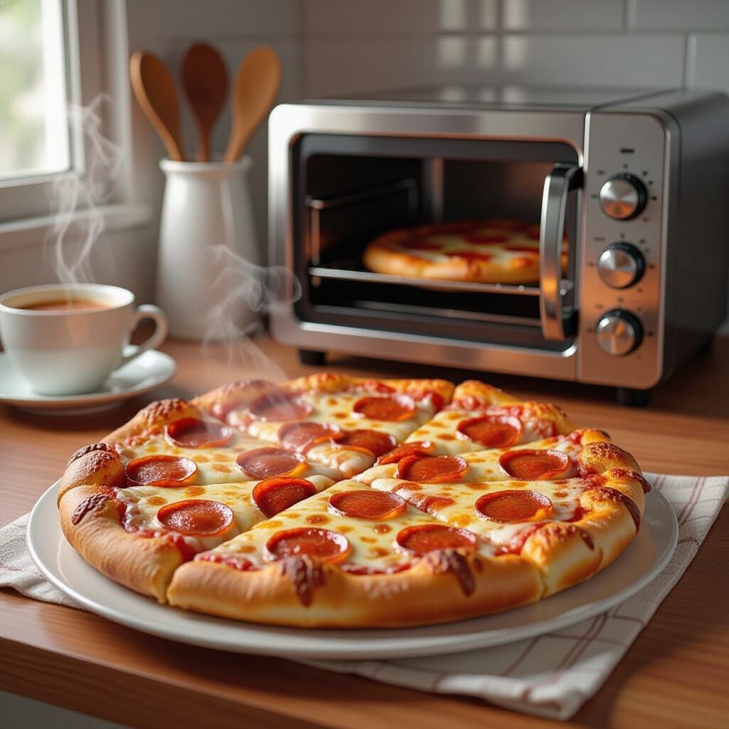 French Bread Pizza in Toaster Oven: Digital Art