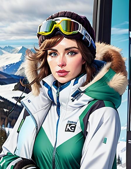 Laura Browny in Skiing Gear, Wrightson Style