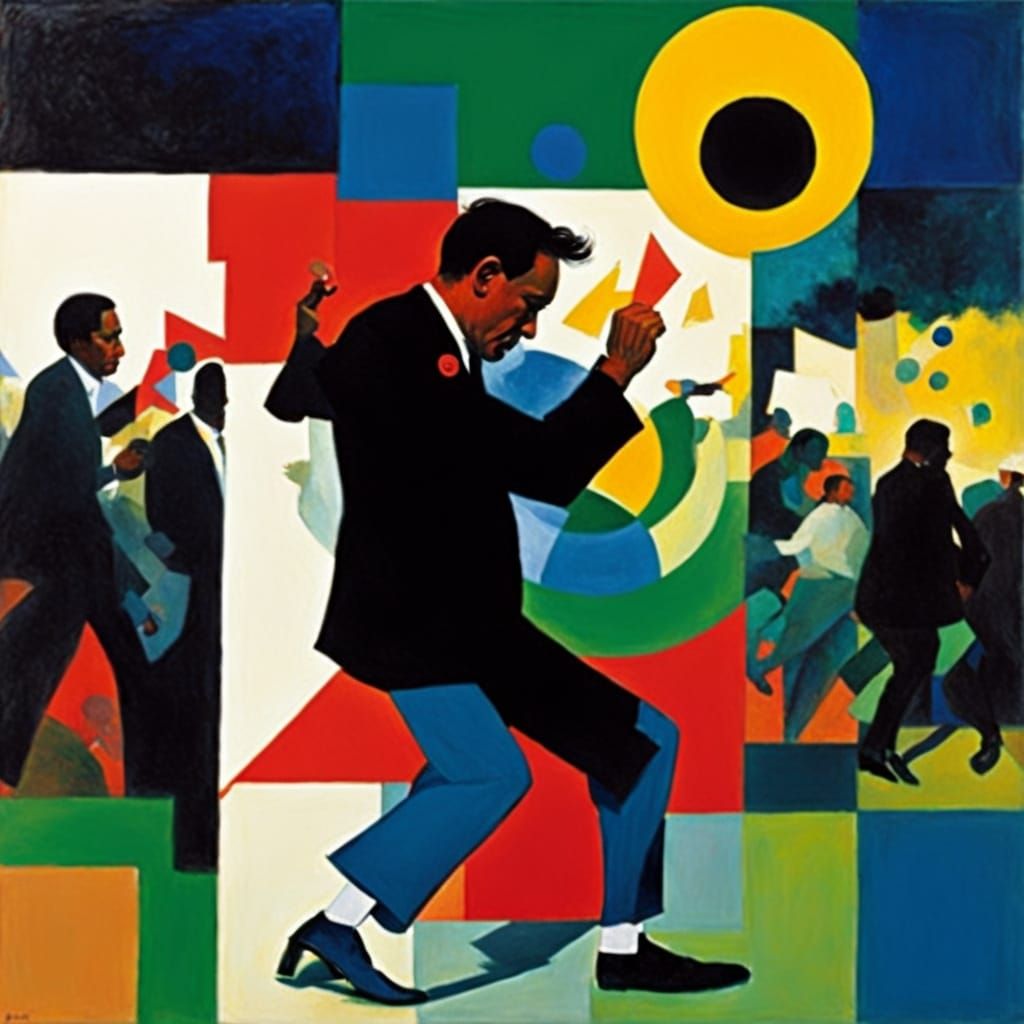 Abstract Expressionist Artwork with Vibrant Colors