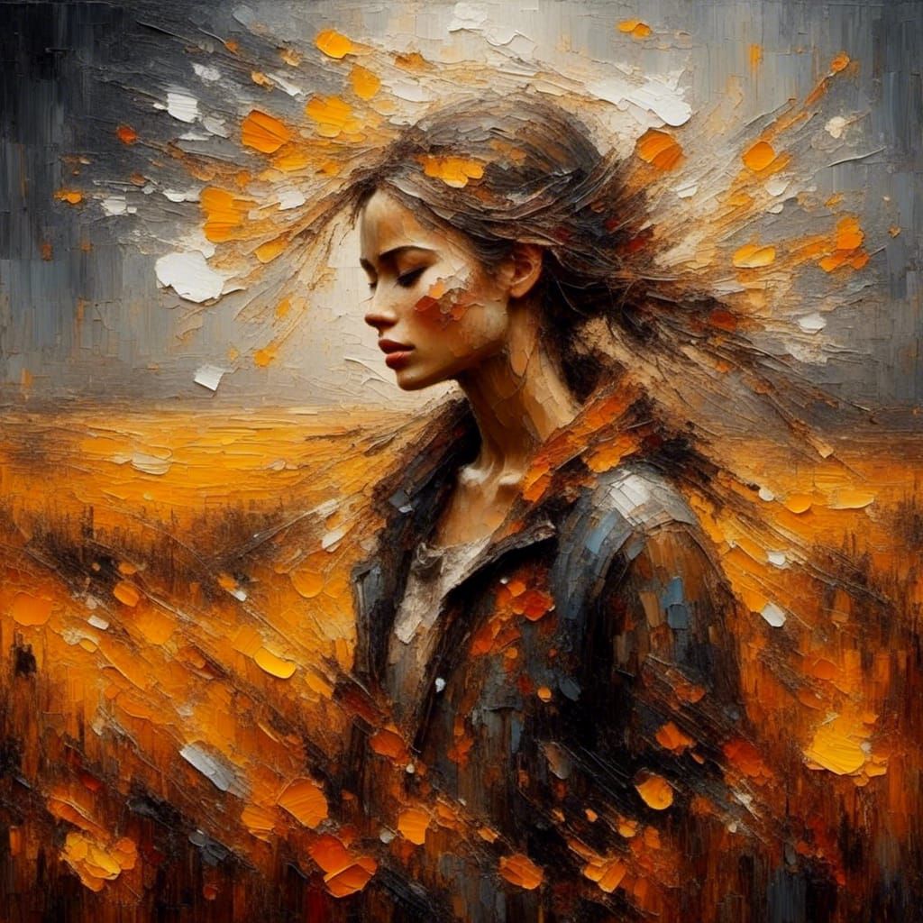 Colors changing hue Morning fields of amber grain Weathered ...