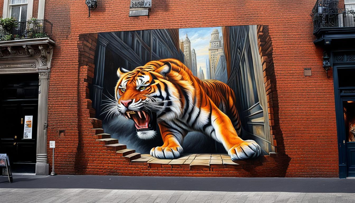 (3/5) 3D Streetart similar Art John Pugh, Julian Beever. Die die Grenzen von Realität und Malerei sollen verschwimmen.