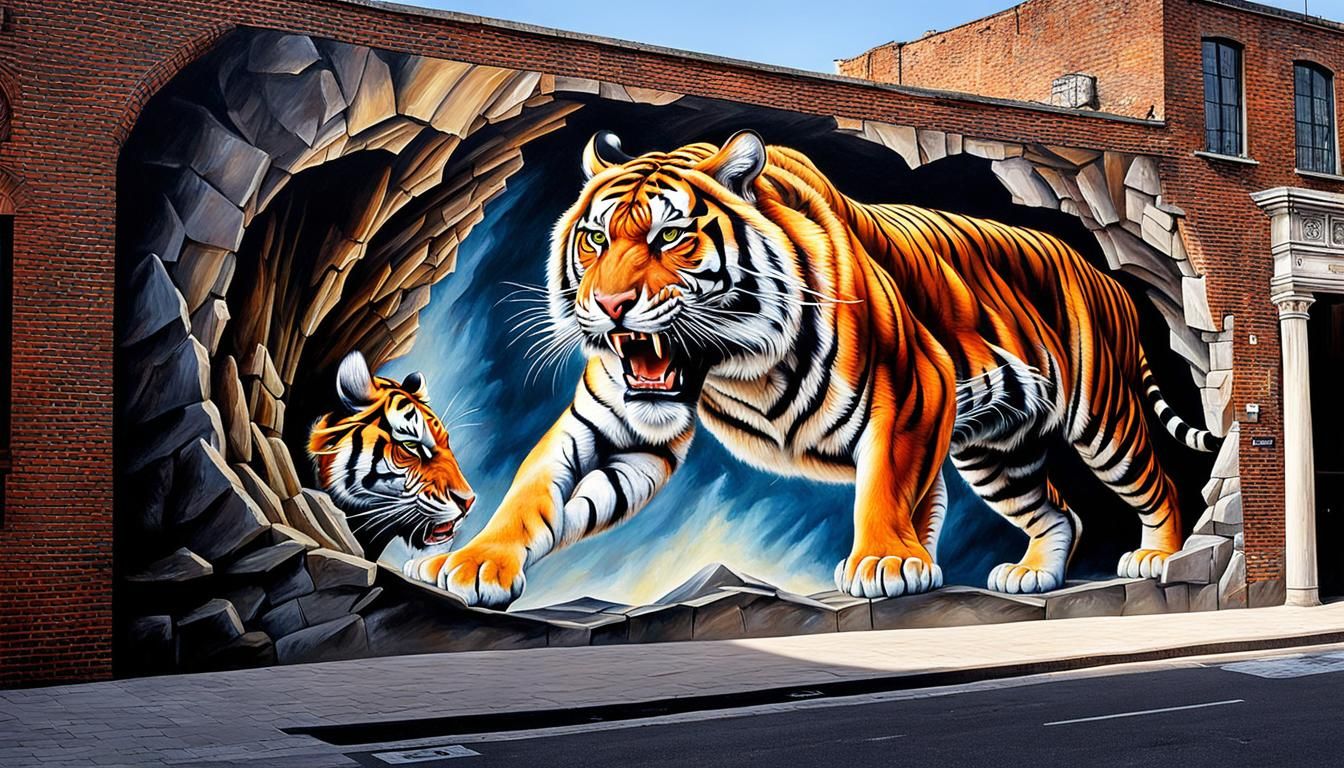 (1/5)  3D Streetart similar Art John Pugh, Julian Beever. Die die Grenzen von Realität und Malerei sollen verschwimmen.