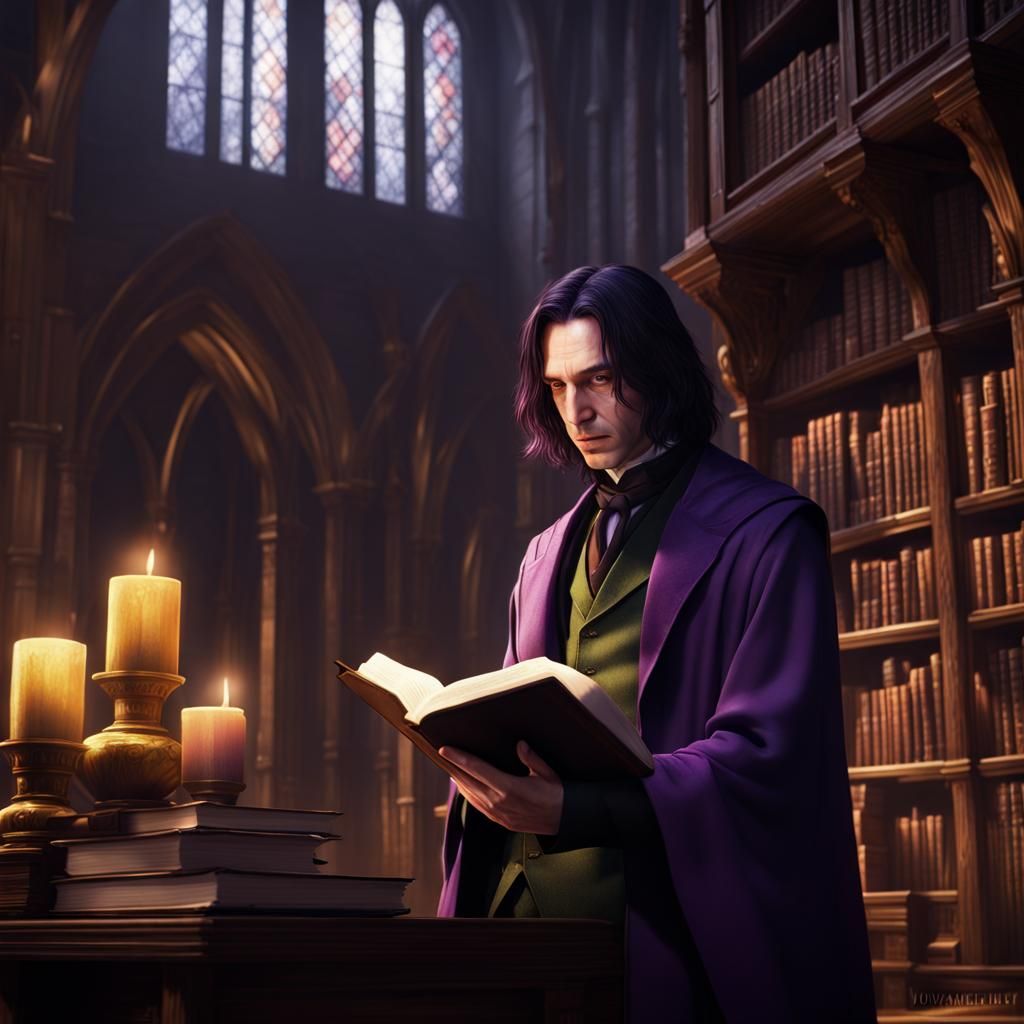 Young Severus Snape Reads, Dark Fantasy Art