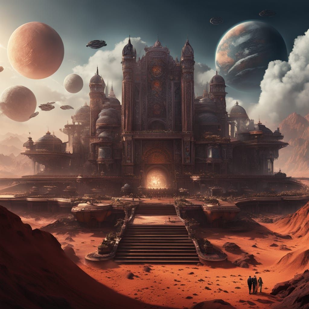 Epic Martian Rock Concert Matte Painting