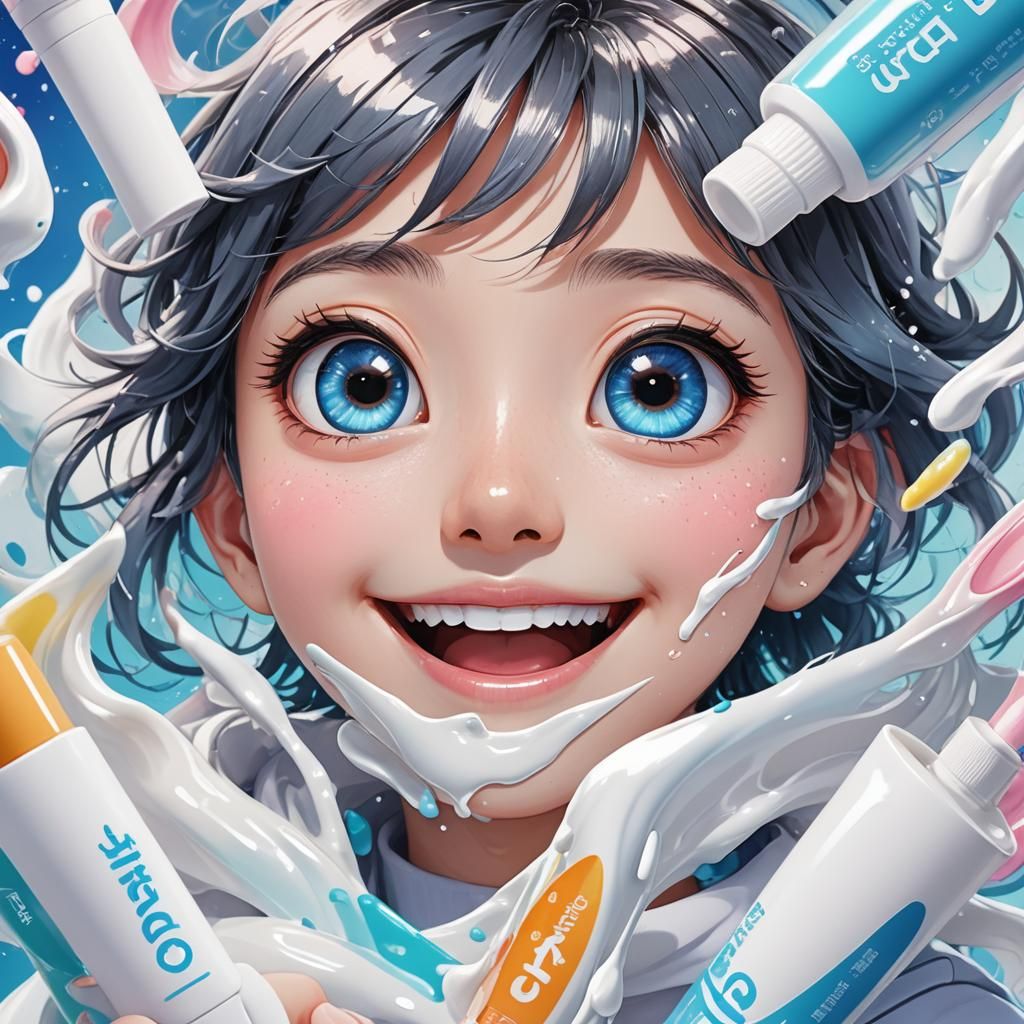 Anime Style Toothpaste Tube Character Design