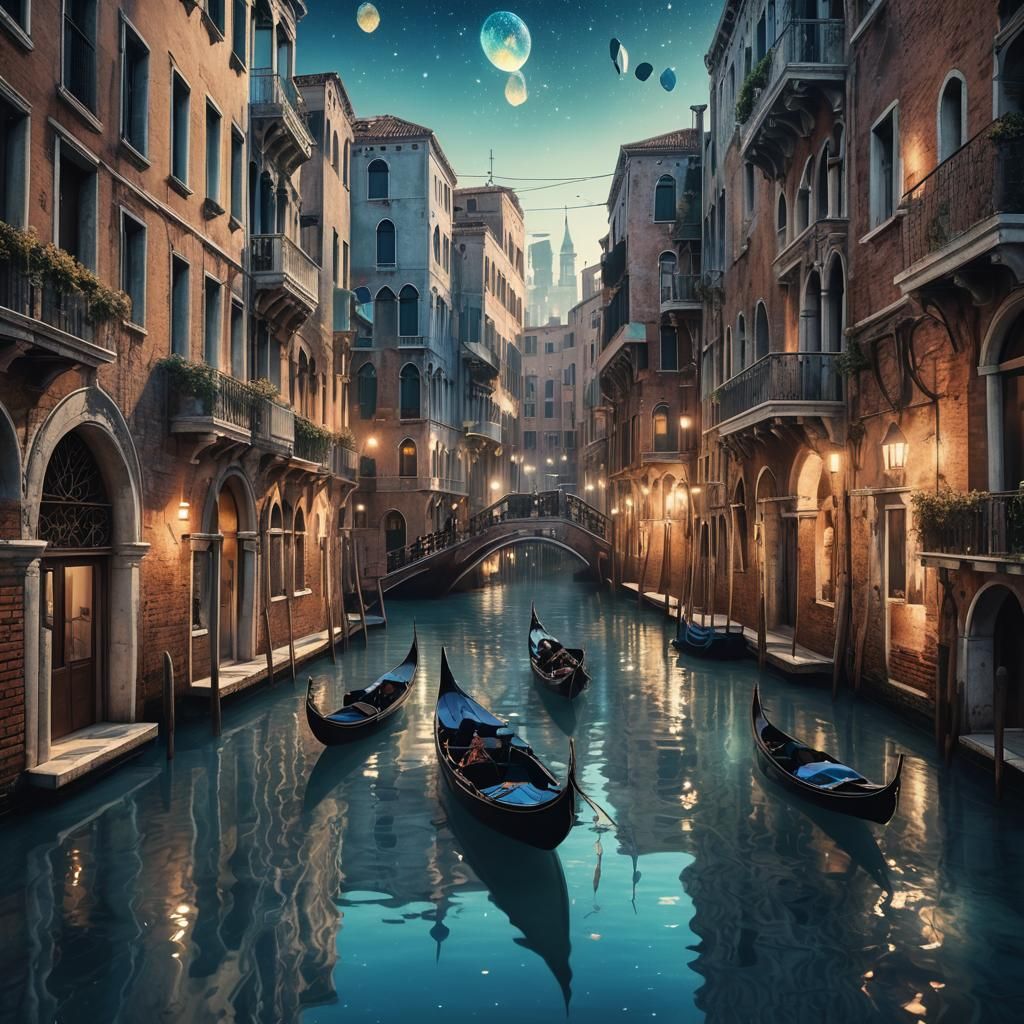 Venice Stardust Canals: A Surreal Dreamscape