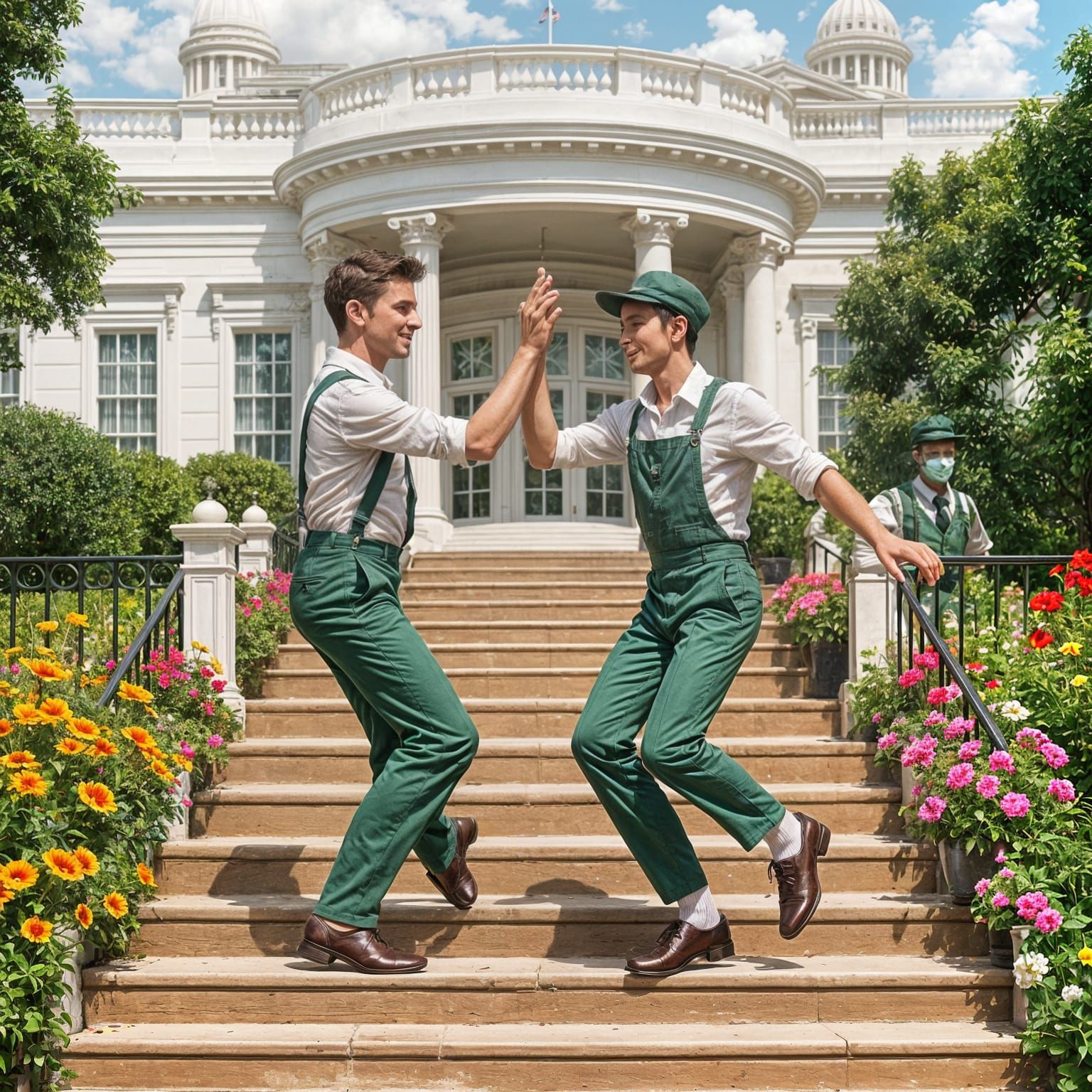 Dashing Young Gardeners Dance the Charleston on White House...