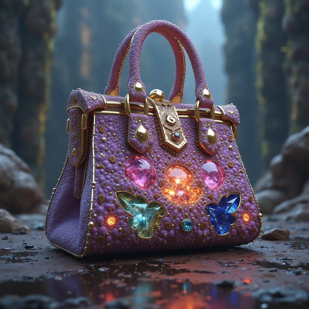 Luxurious Fractal Purse in Mystic Castle Setting