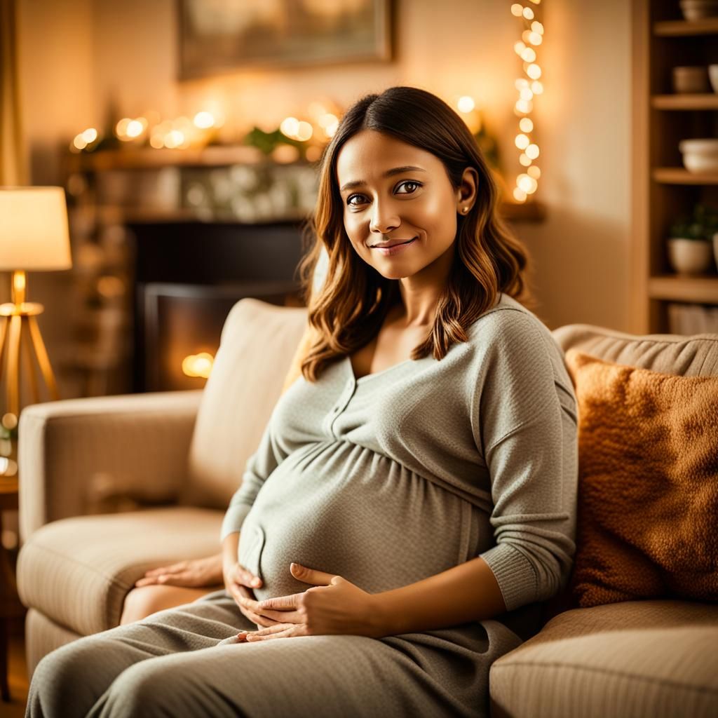 Cozy Maternal Portrait in Soft Golden Light