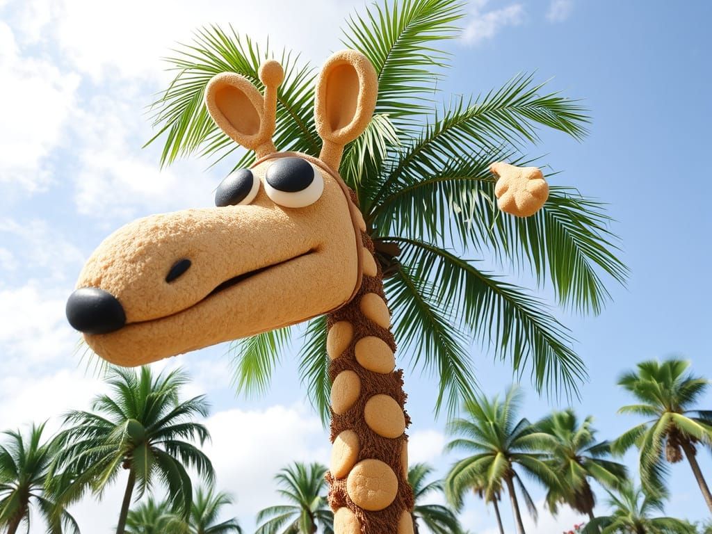 Animal Shaped Cookies Under Palm Tree