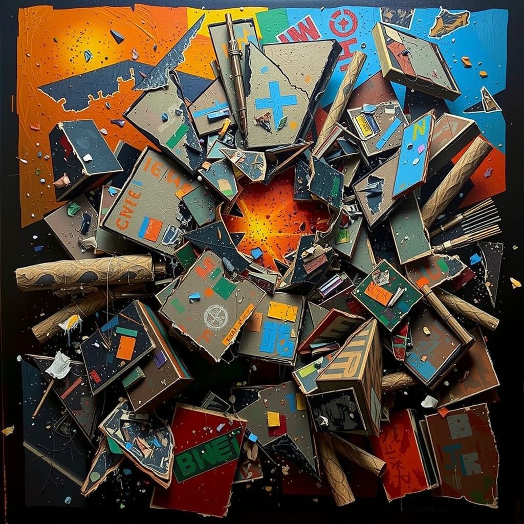 Abstract Image of Pixellation and Disintegration