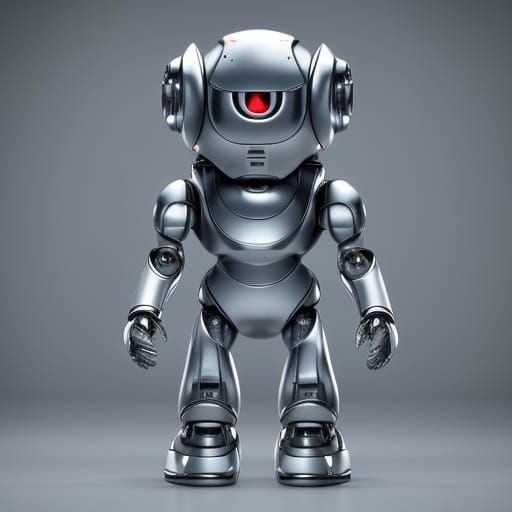 Futuristic Cute Robot Product Photo in Volumetric Light