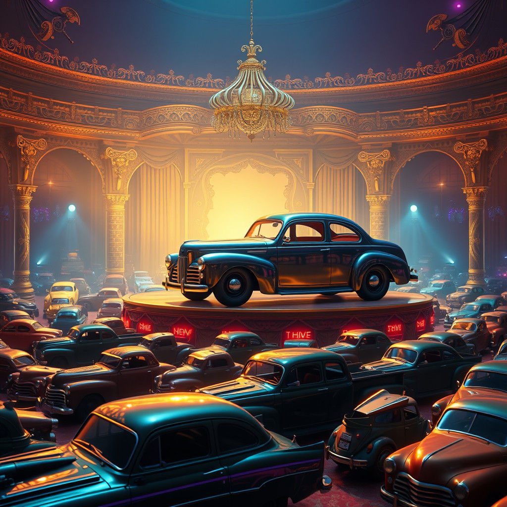 Cars Attending a Metallic Speaker Car Concert