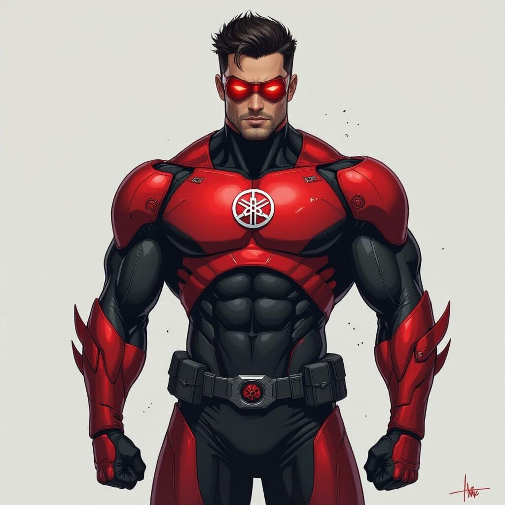 Yamaha Superhero in Phantom-Inspired Red Suit