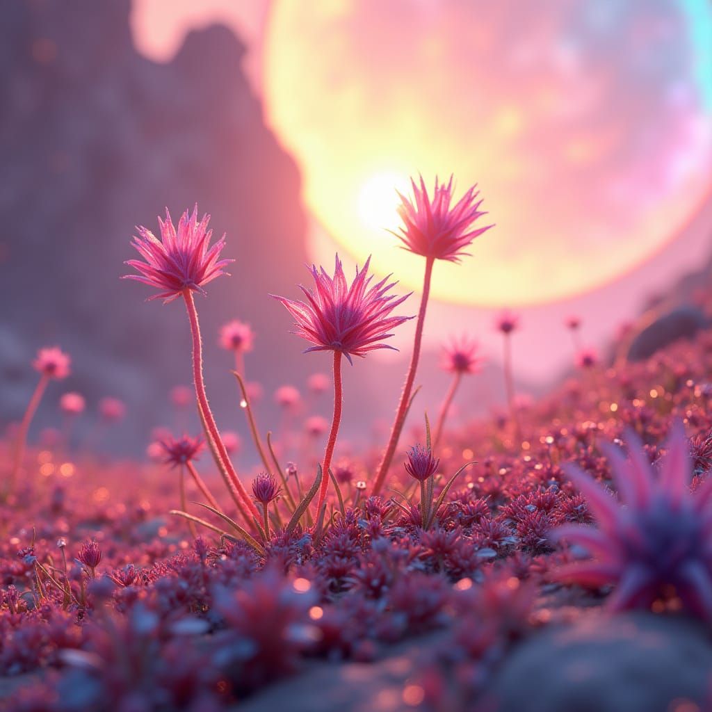 Exoplanet Blooms in Iridescent Splendor