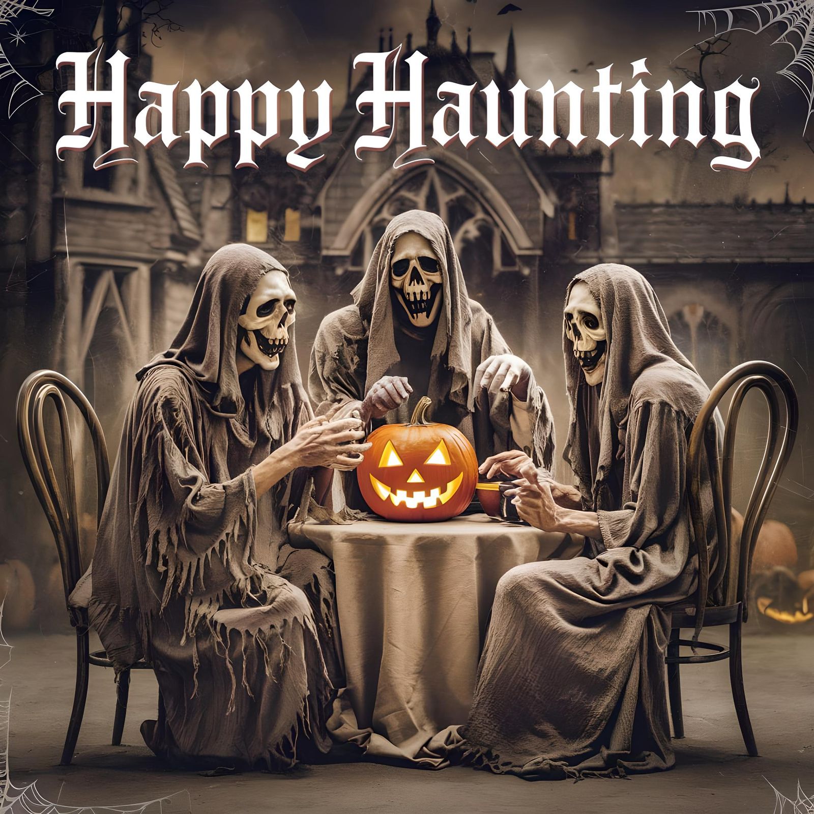 Ghosts Celebrate Halloween in Haunted Mansion