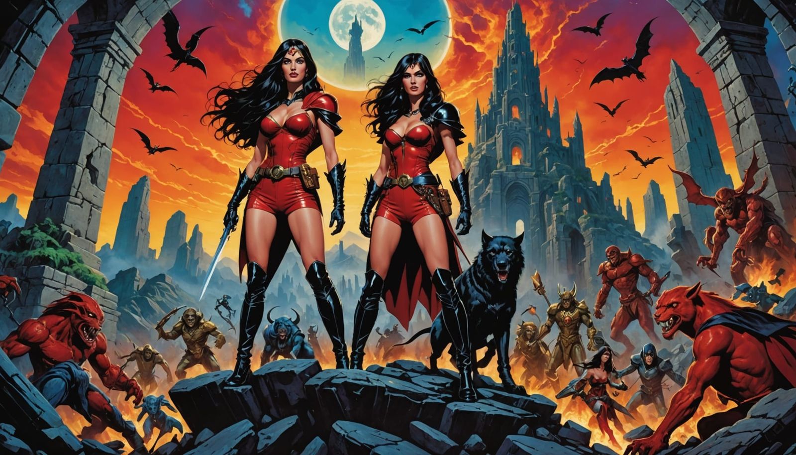 Comic Book Collage of Heroic Fantasy Character