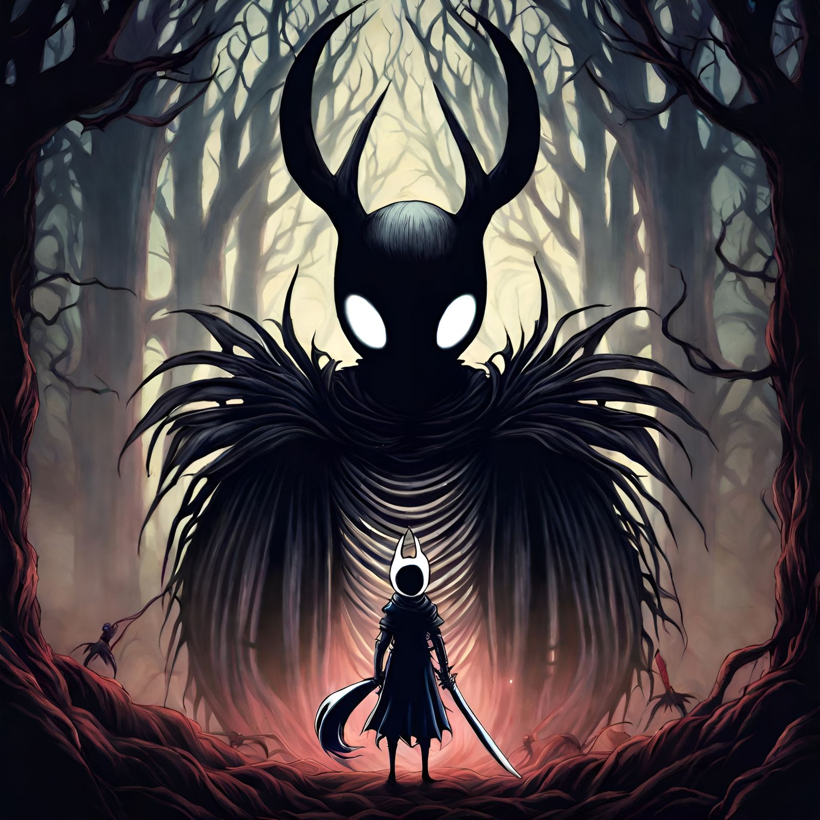 Hollow Knight in Junji Ito Horror Style