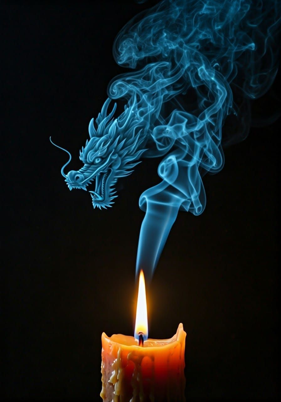 Dragon Smoke: Candle Flame Creates Ethereal Beast