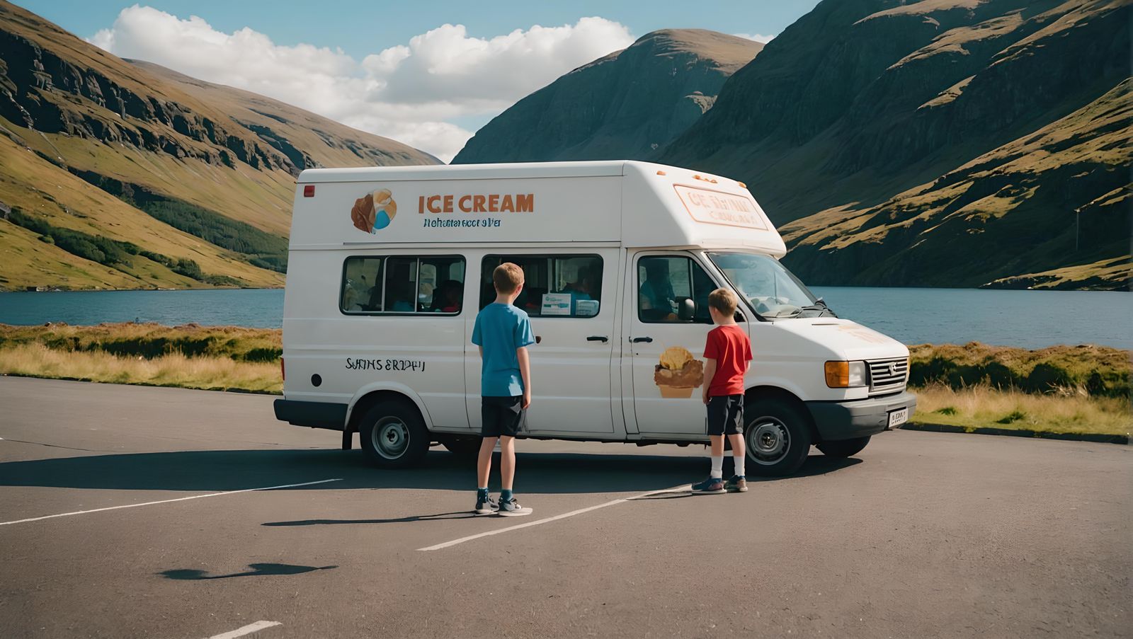 Scottish Highlands Ice Cream Van: Cinematic Summer Scene