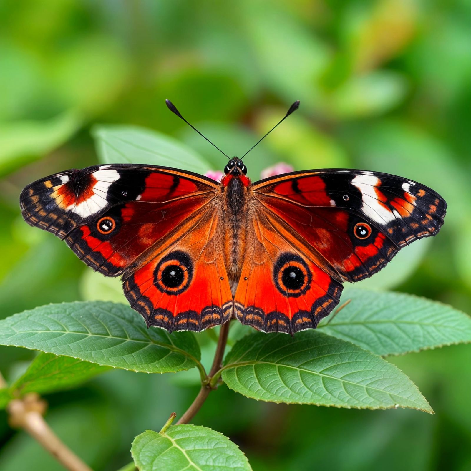 Elegant Buckeye Butterfly in Crimson Hues