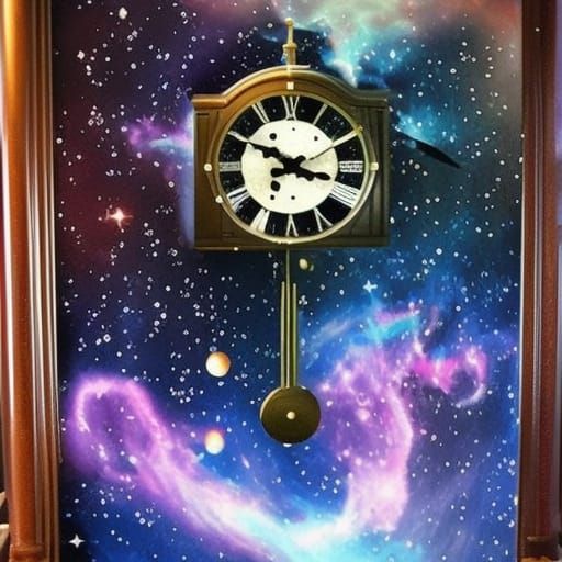 Nebula Grandfather Clock in Space